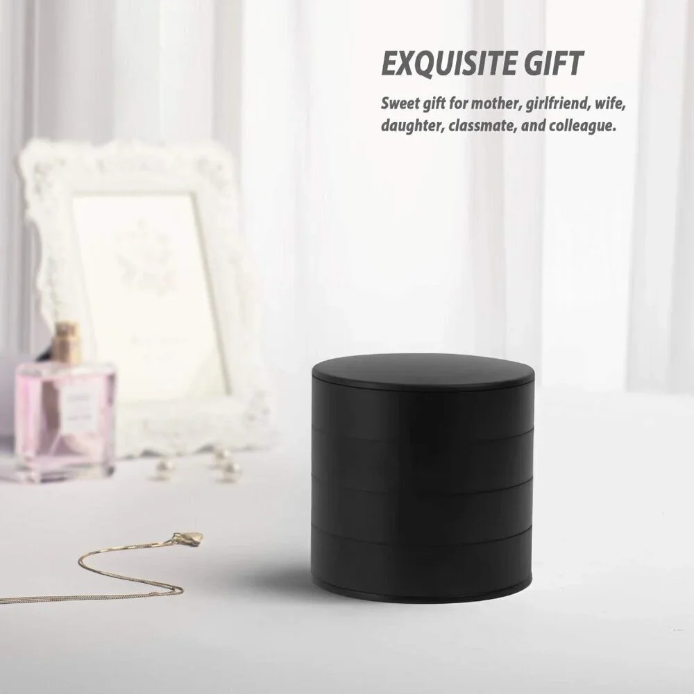 Jewelry Organizer, Small Jewelry Box Earring Holder for Women Black